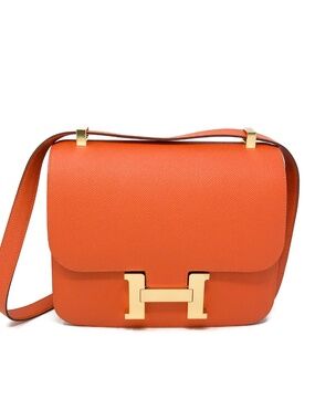 Hermès Orange Epsom Leather Constance 24 GHW